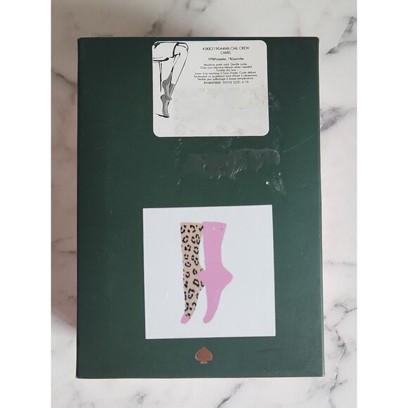 Kate Spade New York Leopard & Pink Crew Socks Set One Size Soft 4-10 - Picture 3 of 3